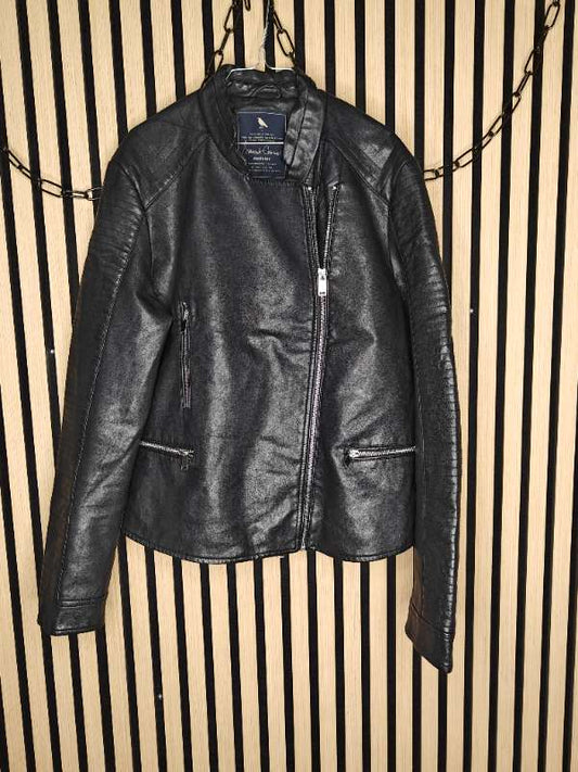 Black eco leather jacket L/XL