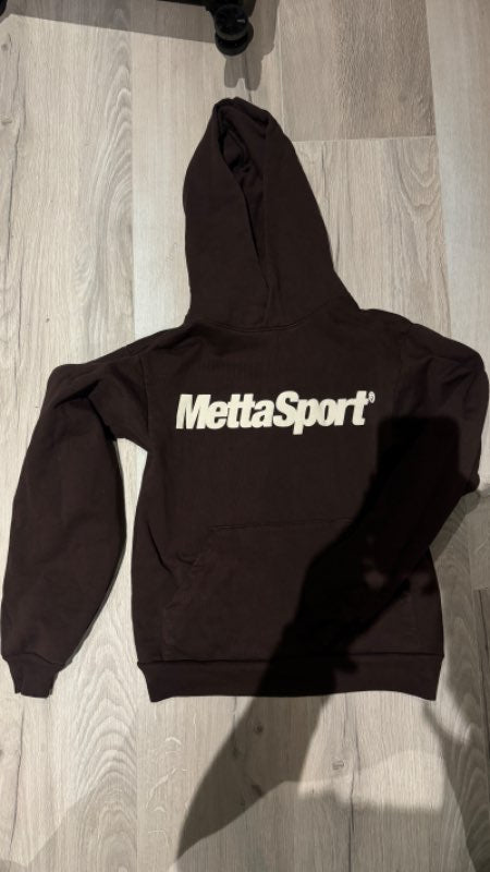 Metta sport brún hettupeysa