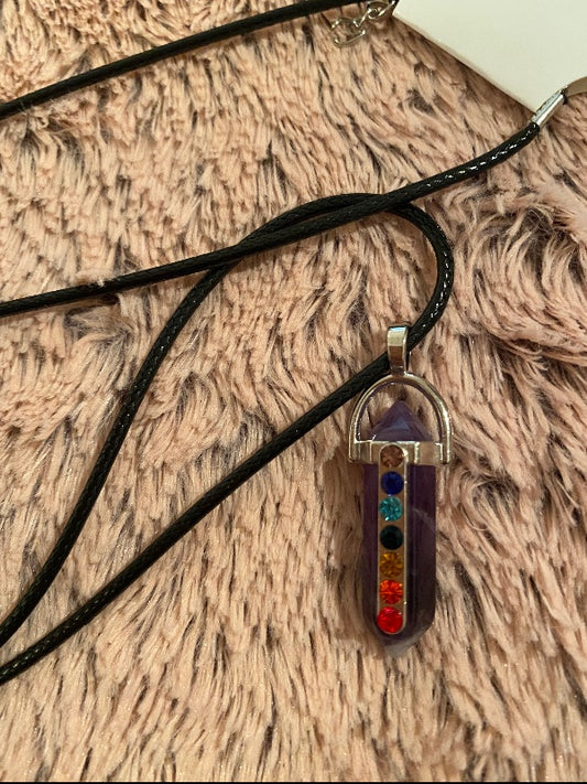 7 Chakras og Amethyst lyklakippur