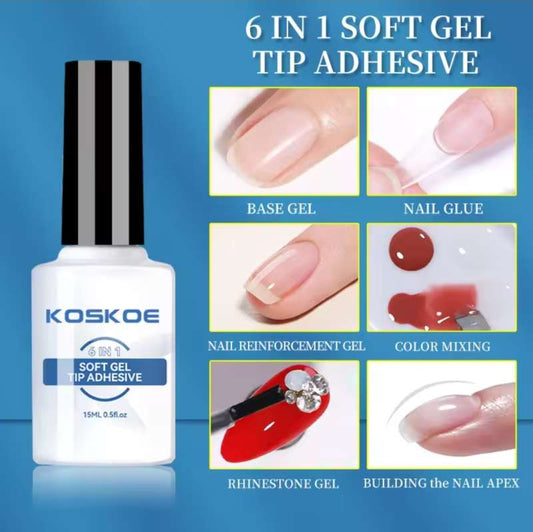 Soft gel tips adhesive