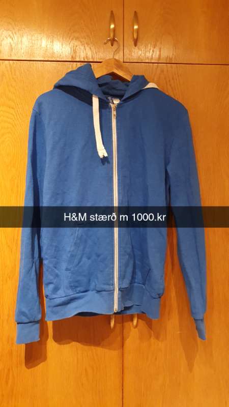 H&M blá hettupeysa